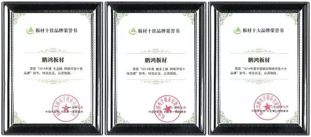 鵬鴻實力再獲肯定，蟬聯(lián)木業(yè)網(wǎng)2017年度“生態(tài)板十大品牌”