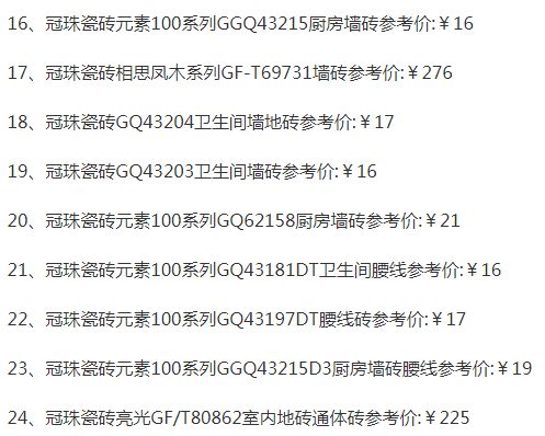 品牌產(chǎn)品|冠珠瓷磚質(zhì)量怎么樣，價格一覽表是怎樣的